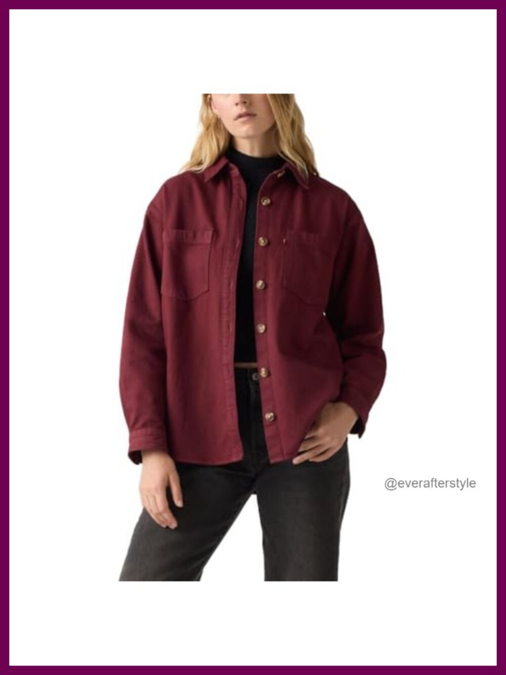 Levi's Iris Overshirt Button-Down Top Relaxed Fit Long Sleeve